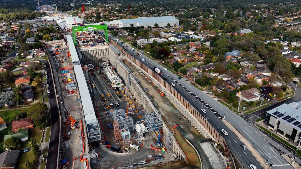 Aerial view of GS E&C North East Link transport project