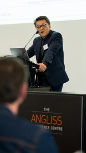 Managing Director DJ Kim addressed employees at the 2025 Town Hall