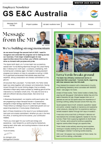 Image of GS E&C Australia employee newsletter Winter 2025